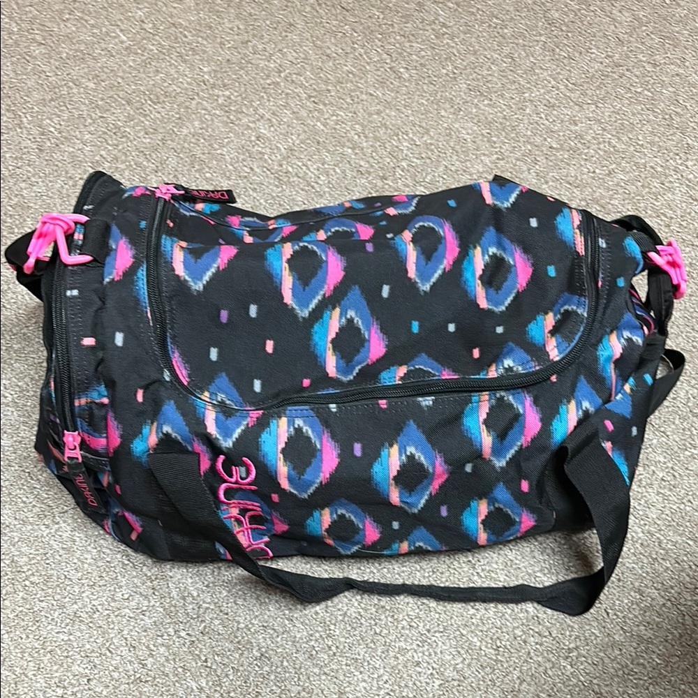 Trendy Black and Pink Duffel Bag
